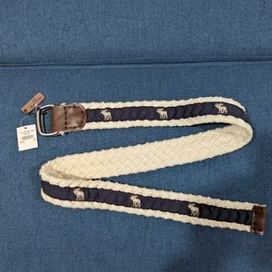 New Hollister Men's Navy and Cream Belt